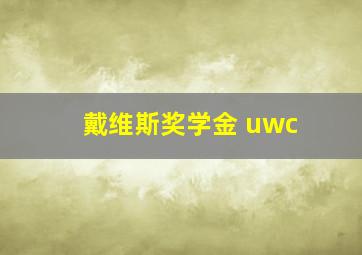 戴维斯奖学金 uwc